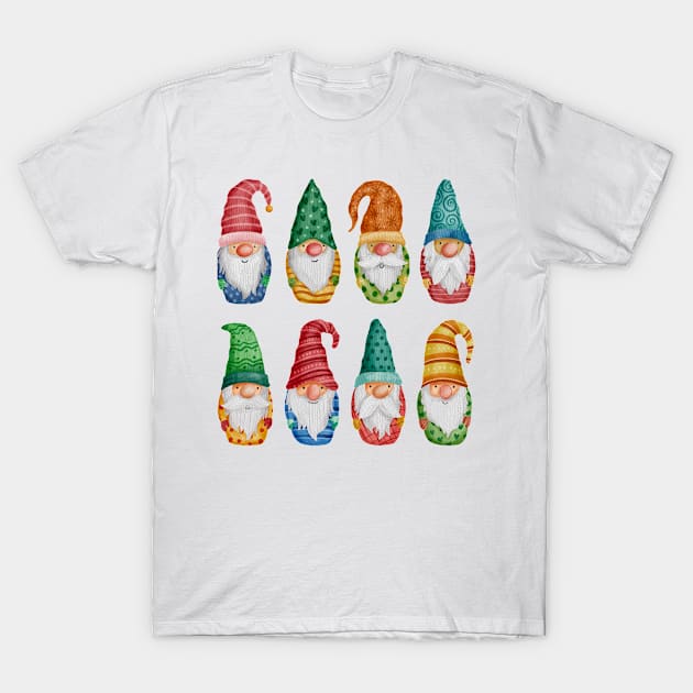 Christmas Gnomes Collection T-Shirt by Mako Design 